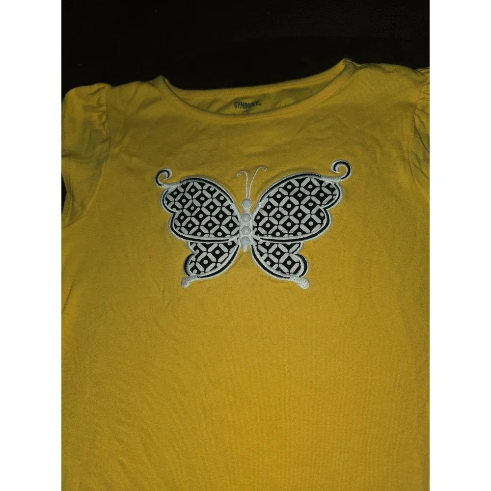 Gymboree yellow and black butterfly top size 10